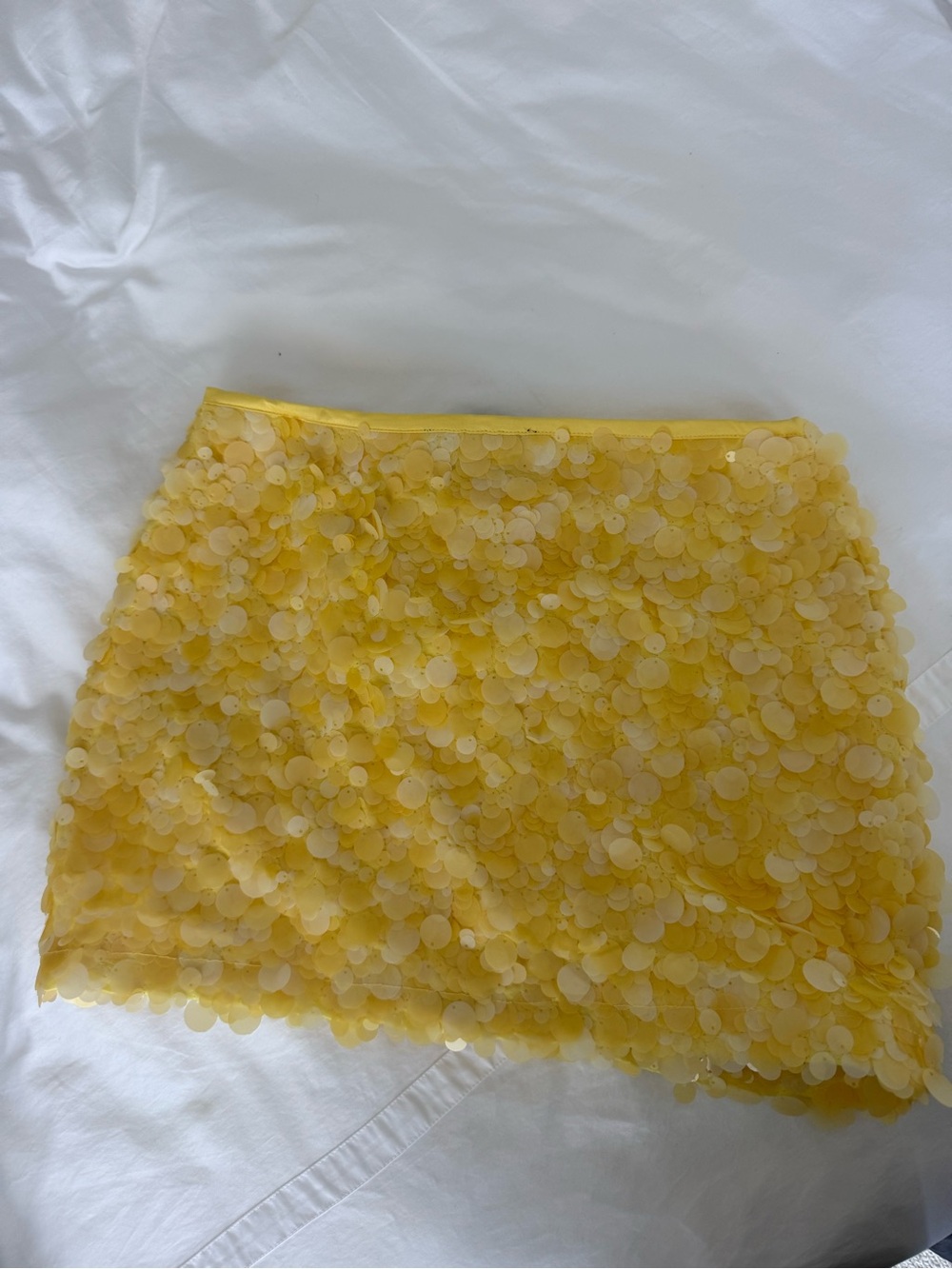 Zara Yellow Sequin Mini Skirt - Women